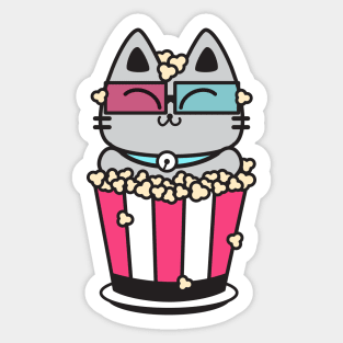 Popcorn Kitty Sticker